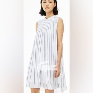 Lacoste Sleeveless Polo Dress with Light Blue Stripe. Loose and Easy
